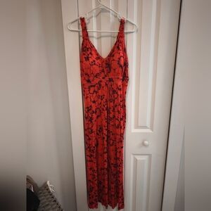 Seven7 Red and Black Floral Dress